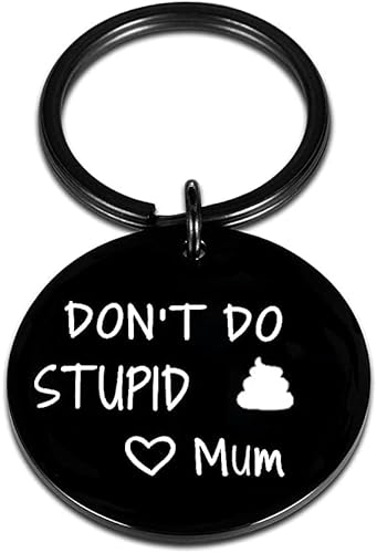 HZJ-AIGO Funny Gifts for Teenage Boys Girls,Love Mum Keychain,Novelty Gifts,Stocking Fillers for Teenage Boys Girls(Black)