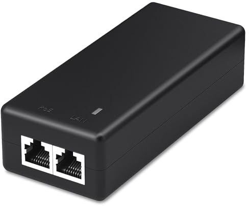 YuanLey Gigabit PoE Injector 30W, PoE+ Injector Converts Non-PoE to PoE+, Power Over Ethernet Injector 48V IEEE 802.3at/af, 10/100/1000Mbps PoE Adapter Plug & Play, Distances Up to 325 Feet