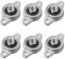 6 Pezzi KFL000 Supporto Cuscinetti a Sfera,Flangia del Blocchetto del Cuscino,10 mm Foro Sfera Interna Montato Cuscinetti a Sfera,Zinco Autoallineanti Cuscinetto,per Fresatri Stampante 3D