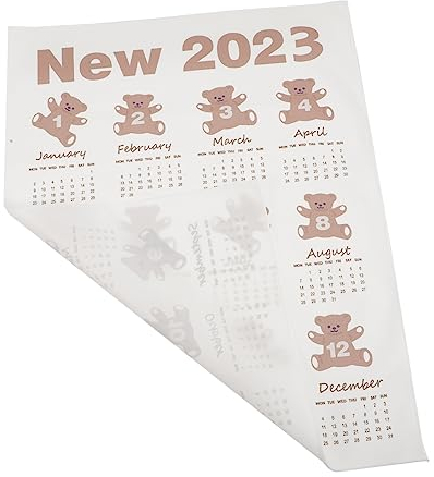 Alipis Foto-Requisiten Dekor Wanddekoration Jahreskalender 2023 Neujahrskalender 2023 Horizontaler Hängekalender 2023 Vertikaler Wandkalender Hintergrund-Stoffkalender