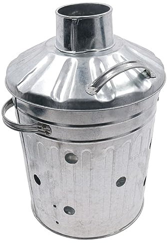 AB Tools Mini Garden Incinerator Bin Small Fire Bin Galvanised Steel for Burning Wood Waste