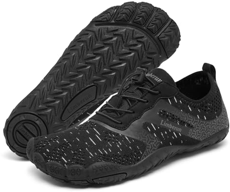 Limberun Unisex Wasserschuhe für Damen und Herren Barfuss Schuhe Badeschuhe Herren Damen Schwimmschuhe Schwarz40