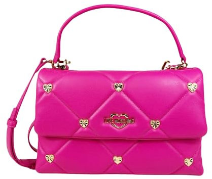 Love Moschino Borsa studs fuxia cuori in metallo