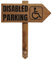 Outdoor Disabled Parking Sign with Stake, Wooden Arrow Pointing Right or Left, Party Pub Shop Garden Sign