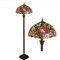 BOTOWI Tiffany Stil Sonnenblumen Stehlampe [16''WX62''h] Weihnachten Home Dekoration Lichter Antike Buntglas Blaue Feder Traube Stehlampe Stehleuchte Stehleuchte für Wohnzimmer Schlafzimmer,Grape