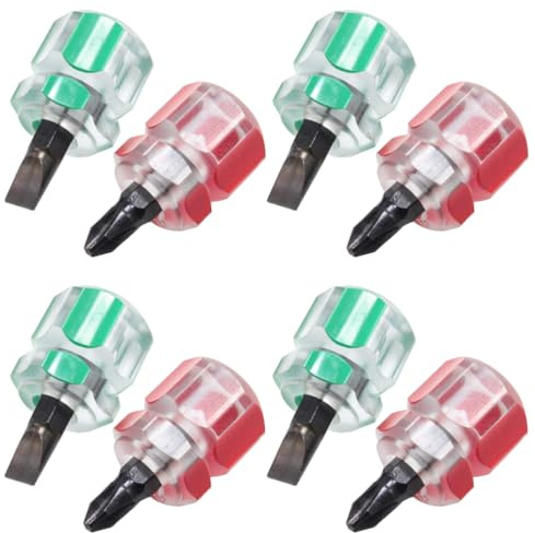 Uonlytech Schraubendreher Set Mini Kurzgriff 8-in-1 Flachkopf Und Kreuzschraubendreher Für Elektronik Reparaturen Und Enge Stellen Präzisionswerkzeug Für Heimwerker