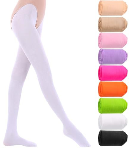 ACMEDE 9 paires collants de danse filles 6 mois - 13 ans, Stretch Legging Collants de Ballet avec pied 80 Den, Collants opaques pour filles pour la danse Gymnastique Sport 9 couleurs différentes