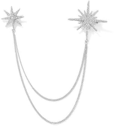 Broche Étoile En Strass Pour Femmes, Filles Et Hommes, Flocon De Neige En Cristal, Épingles à Revers, Accessoires De Costume, Bijoux De Bouquet, Cadeaux De Noël, De Mariage, De Saint-Valentin (Argent)