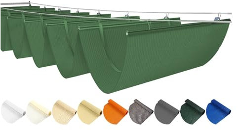Custom Retractable Wave Sun Shade Sail, Pergola Retractable Shade Cover, Outdoor Porch Yard Patio Replacement Canopy Kits, Slide Wire Wave Awning Sun Sail