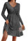 Zeagoo Kleid Weihnachtskleid Damen Kleider Elegant Festlich Glitzer Kleid Langarm Paillettenkleid V Ausschnitt Partykleid Cocktailkleid Sexy Abendkleid für Herbst Winter Schwarz S