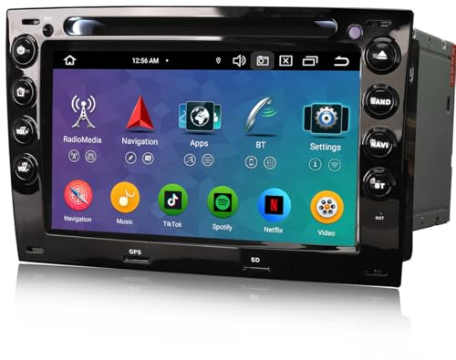 erisin [4+64GB] 8 Kern Android 13 Autoradio für Renault Megane Ⅱ mit GPS Navigation Carplay Android Auto GPS Sat NAV DSP Bluetooth 5.0 WiFi DVD Player Canbus RDS DAB+ FM/AM Radio