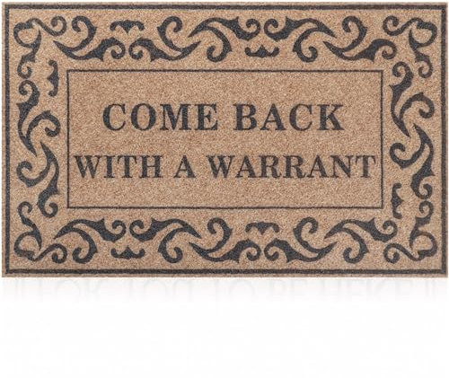 Lzuso Door Mat Funny Durable Front Door Mat for Home Entrance Kitchen and Garden Entryway Indoor Outdoor Welcome Mat Non Slip Rubber Backing Mats Easy to Clean 18 x 28 Inches Brown