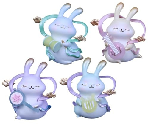 Alipis 8 STK Kaninchen-Ornament Aus Harz Minifiguren Chinesisches Skulptur Kaninchen-fee-skulptur Desktop- Mini-Hasen Miniaturkaninchen Schmücken Kuchen Verzieren
