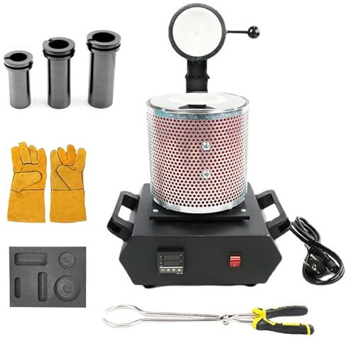 Four de fusion électrique, kit de four de fusion au propane avec 3 pinces à creuset, four de fusion d'or pour le recyclage des bijoux, fonte des déchets de cuivre, d'argent et d'aluminium