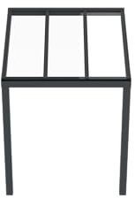 Terrassenüberdachung KD Alpha in Anthrazit mit VSG-Klarglas in 200x400cm - Terrassendach aus Aluminium - wetterfeste Überdachung