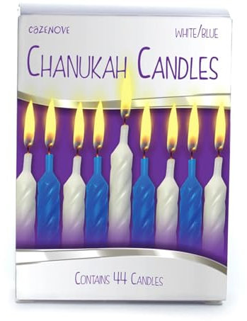 Cazenove 44 traditionelle Chanukka-Kerzen, 10 cm, Blau und Weiß