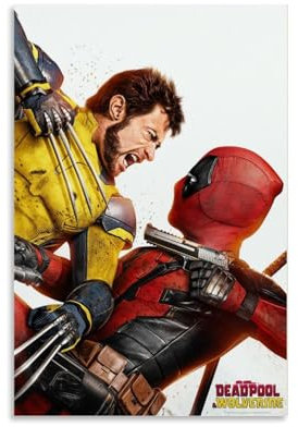 BIRCHTREES Deadpool & Wolverine Pósteres de películas y dramas de televisión, pósteres creativos para decoración de pared, arte estético para el hogar y la oficina, 30 x 45 cm, estilo sin marco
