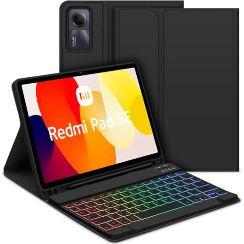 Bettdow für Xiaomi Pad 7 11.2 2024 Tastatur Hülle, Deutsch QWERTZ Layout Abnehmbarer Tastatur, Hülle mit Stifthalter für Xiaomi Pad 7/ Pad 7 Pro 11.2 Zoll 2024, Weiß