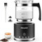 Morpilot Milchaufschäumer Elektrisch, 500ml 600W, 4 in 1 Milchschäumer für Heißer und Kalter, Spülmaschinenfest, Visuelles Glas, Latte-Design, Schwarz