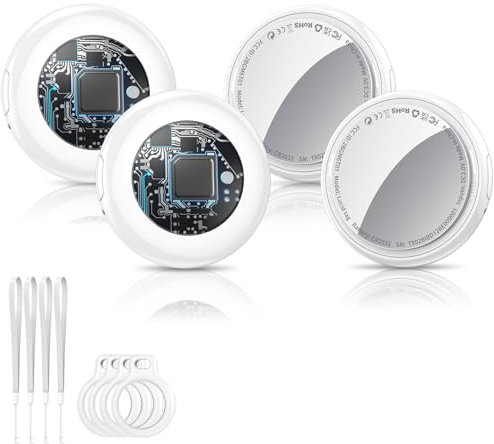 Air Tracker Tag - Tracker de Valise Compatible avec Apple Où est ? Application (iOS Uniquement), localisateur de clés pour clés, Bagages, Valise, Portefeuille, Suivi Mondial, Batterie remplaçable.