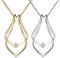 JewelryWe Ringhalter Halskette Hochzeitskette Damen: 2 Stück Edelstahl Geometrisch Wassertropfen Anhänger Magie Ringhalter Kette Tropfenkette Verlobung Jahrestag Geschenk für Frau Freundin Verlobte