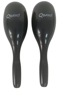 Maracas negras plástico Qbano de Percussión Perfectas para música latina, salsa, flamenco, batucada, actividades escolares y animación musical.