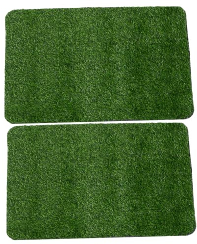 Milisten Paillasson en Gazon Artificiel 2 Pièces en Fibre de Polypropylène | Texture Réaliste, Entretien Facile, Vert, pour Jardin et Cour, Lot de 2