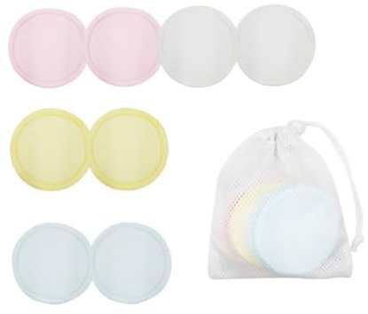 ERINGOGO 8 Stück Teiliges Wiederverwendbare Reine Baumwoll Abschminkpads mit Netzbeutel Sanfte Gesichtsreinigung Waschbare Makeup Entferner Tücher für Augen-make-up Lippenstift Hauttypen
