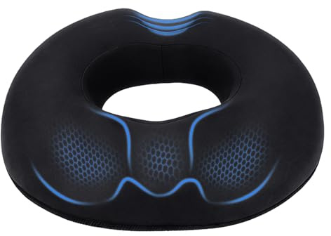 Tmefoy Hämorrhoiden Sitzkissen, Sitzkissen Orthopädisch Rund mit Doppel-U-förmig & Oberschenkel-Entlastungsschräge Donut Steißbeinkissen Memory Foam Kissen für Auto, Sofa, Büro, Rollstuhl