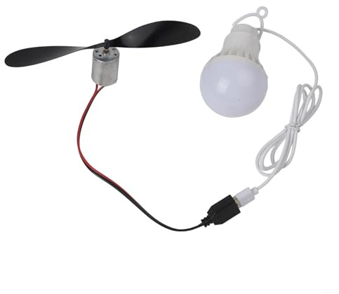 Kleines Windkraftgenerator-Set mit USB-Licht, ABS und Metall, 5W LED, 18cm Propeller, für Experimente und Lehre, Fahrradbeleuchtung