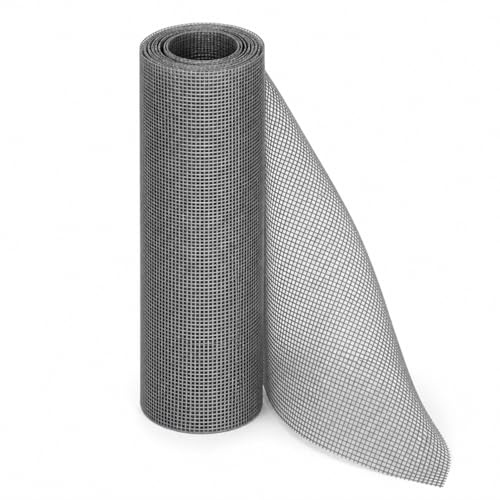 Malla Mosquitera Fibra de Vidrio Gris en Rollo 30 m, Varias Anchuras, Resistente UV (120 cm x 30 m)