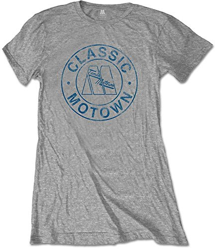 Rockoff Trade Women's Motown Classic Circle Logo T-Shirt, Grey, 12