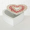 CasaJame Holzbox Herzform, dekorative Schachtel mit rotem floralen Muster, Schmuckaufbewahrung, Geschenkbox, 16x16x6cm, elegantes Design