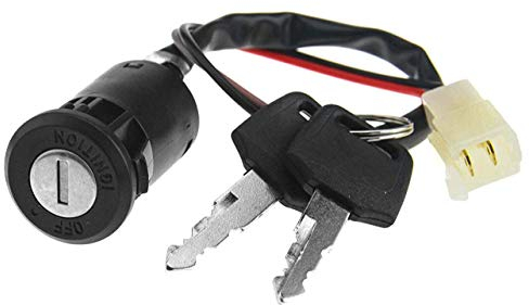 F Season Interruttore a Chiave Accensione, 2 Fili, 2 Pin, per Motociclette Moto da ATV Dirt Bike, Nero, Meccanico, Pulsante, Manual
