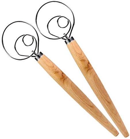 Casecover 2er-Pack 13,5 Zoll-Edelstahl-dänischen Teig Whisk Teig Quirle Brot Whisk