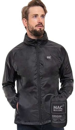 Mac in a Sac - Origin II - Waterproof Packable Jacket for Men & Women - Jet Black - M