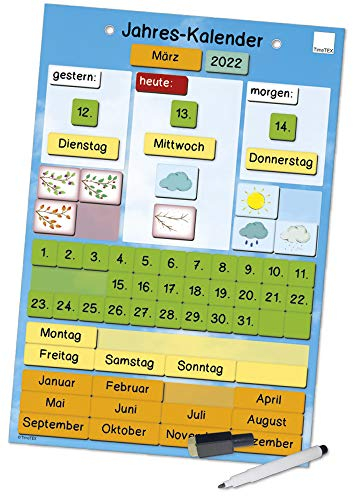 TimeTex Jahres-Kalender magnetisch, ca. 28 x 41 cm