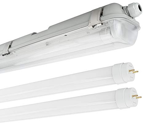 NCC-Licht LED Feuchtraumleuchte Wannenleuchte 150cm 2 x 22W T8 Röhre 840 Neutralweiß 4000K IP65