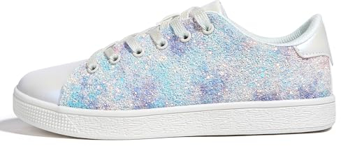 LUCKY STEP Scarpe da Ginnastica Donna | Sneakers con Glitter | Sneakers alla Moda(Viola Multicolore, 6US-36EU-3UK)
