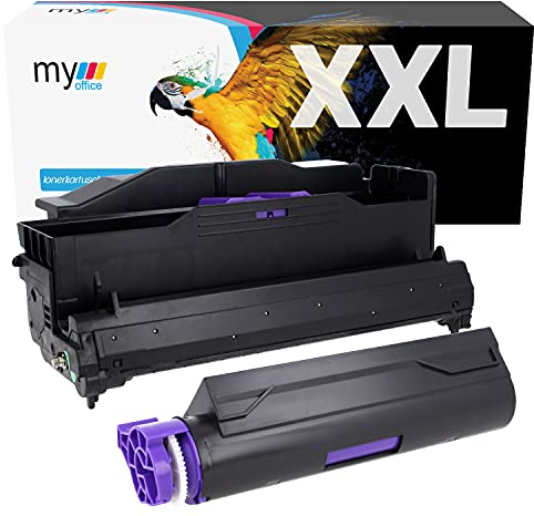 MYOFFICE 44574702 44574302 Tonerkartusche und Trommel für Oki B411d B411dn B431d B431dn MB461 MB461dn MB471dnW MB471w MB491 MB491dn Kompatibel Schwarz Drucker 3000 Seiten Toner 25000 Seiten Tromme