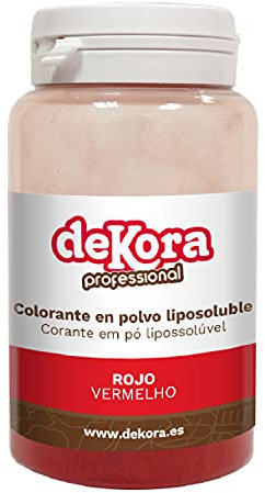 Dekora - Colorante Alimentario Liposoluble en Polvo Rojo - 25 Gramos