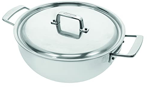 Demeyere sauteuse induction Esstential 5 – Sauteuse inox avec couvercle pour le four - Sauteuse conique pour induction en acier inoxydable 5 couches - garantie de 30 ans – Ø 24 cm