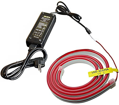 Fuente de alimentación de 230 V + tiras LED + pinzas para iluminación inferior de bancos