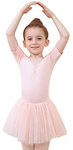 Tancefair Ragazze Vestiti da Balletto Ragazze Balletto Leotard Body da Danza Balletto per Bambine Vestito da Ballo Ginnastica Leotards Corpo con Gonna Tutu
