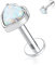 hengkaixuan 16G G23 Titan Flat Back Labret Studs Innengewinde Lippen Studs Tragus Piercing 10mm Monroe Medusa Helix Lip Piercing Silber Lobe Knorpel Conch Ohrring Schmuck mit Herz Opal