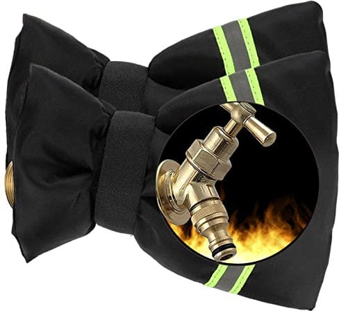 POPOYU 2 Stück Frostschutz Außen Wasserhahn Aussen,Wasserhahn Abdeckung Winter,Wasserhahn Frostschutz Außen Kältebeständig,Thermoschutz Winterfester Beutel für Garten Wasserhahn(Schwarz)