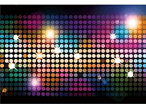 Renaiss 3x2m Disco Thema Party Hintergrund Nachtclub bunt glänzend Neon Fotografie Hintergrund zurück zu 80er Musik Tanzparty Dekoration Banner Vinyl Fotostudio Requisiten