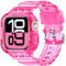 XYF Compatible for Crystal Clear Apple Watch Bands, 41mm 40mm 38mm Bumper Case for Men Women Jelly Sport Cover Strap for iWatch Ultra 2/1 Series 10 9 8 7 SE 6 5 4 3 2 1 (Neon Clear HotPink, 38/40/41)