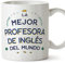 MUGFFINS Tazas para PROFESORA DE INGLÉS mujer - En Español - Mejor del Mundo - 11 oz / 330 ml - Regalo original y divertido