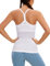 CRZ YOGA Damen Sport Tank Top Racerback Ärmelloses Shirt Sommer Leichte Yoga Tops Elastische Fitness Oberteile Weiss 42